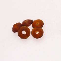 Perles en verre forme soucoupes Ø10-12mm couleur ambre givré (x 5)