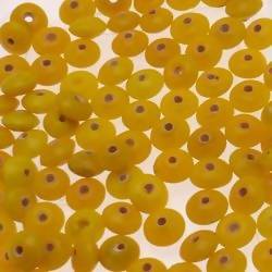Perles en verre forme soucoupes Ø8mm couleur jaune opaque (x 10)