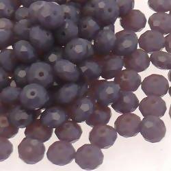 Perles en verre boules aplaties à facettes Ø5mm couleur violet (x 5)