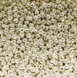 Perles de Rocaille 2mm métal argent brillant (x 20g)