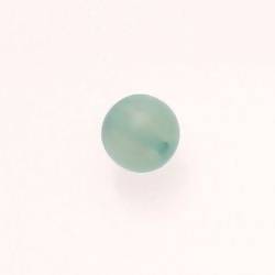Perle ronde en résine Ø12mm couleur vert d'eau brillant (x 1)