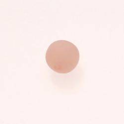 Perle ronde en résine Ø12mm couleur rose mat (x 1)