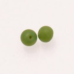 Perle ronde en verre Ø8mm couleur vert opaque (x 2)