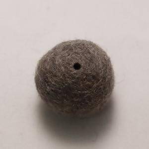 Perles en laine ronde Ø20mm couleur gris (x 1)