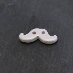 Perle en céramique moustache 16x32mm couleur blanc (x 1)
