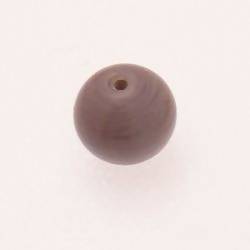 Perle ronde en verre Ø18mm couleur lie de vin opaque (x 1)