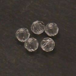 Perles en verre boule à facettes Ø5mm couleur transparent (x 5)