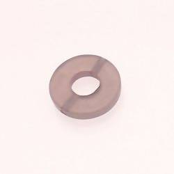 Perle en résine anneau rond Ø20mm couleur gris brillant (x 1)