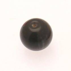Perle ronde en verre Ø20mm couleur gris foncé opaque (x 1)