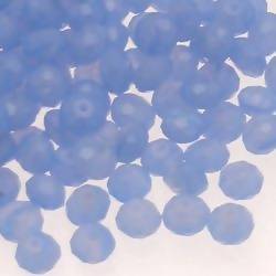 Perles en verre boules aplaties à facettes Ø5mm couleur bleu (x 5)