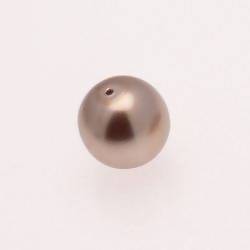 Perle en verre ronde nacrée Ø16mm couleur praline (x 1)