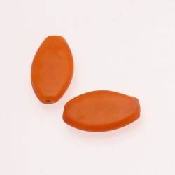Perle en verre ovale plat 30mm couleur orange opaque (x 2)