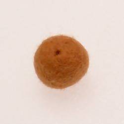 Perles en laine ronde Ø20mm couleur marron clair (x 1)