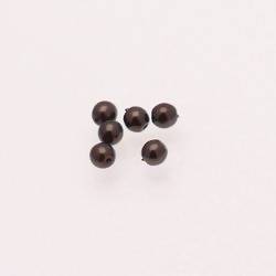 Perle en verre ronde nacrée Ø4mm couleur noir / hématite (x 6)