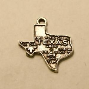 Perle en métal breloque forme de Texas US 19x15mm couleur Argent (x 1)