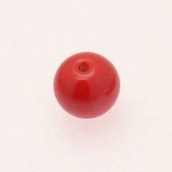 Perle ronde en verre Ø18mm couleur rouge brillant (x 1)