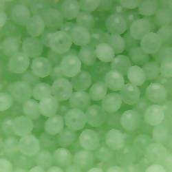 Perles en verre boules aplaties à facettes Ø4mm couleur vert (x 5)