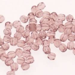 Perles en verre boule à facettes Ø4mm couleur Prune (x 8)