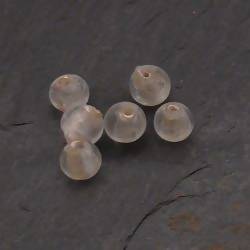 Perle ronde en verre Ø6mm argent couleur translucide (x 6)