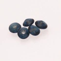 Perles en verre forme soucoupes Ø10-12mm couleur gris anthracite transparent (x 5)