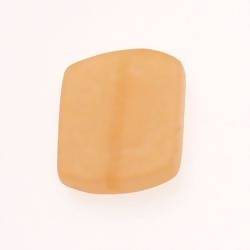 Perle en résine rectangle arrondi 25x30mm couleur jaune mat (x 1)