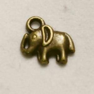 Perle en métal breloque éléphant profil gauche 11x8mm coul. bronze (x 1)