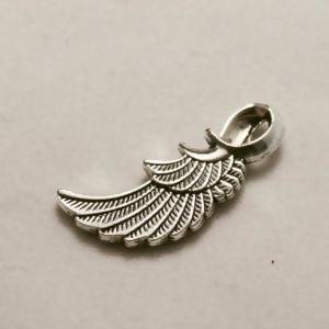 Perle en métal breloque aile ange avec sabre 10x18mm coul. argent (x 1)