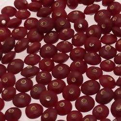 Perles en verre forme soucoupes Ø8mm couleur chocolat opaque (x 10)